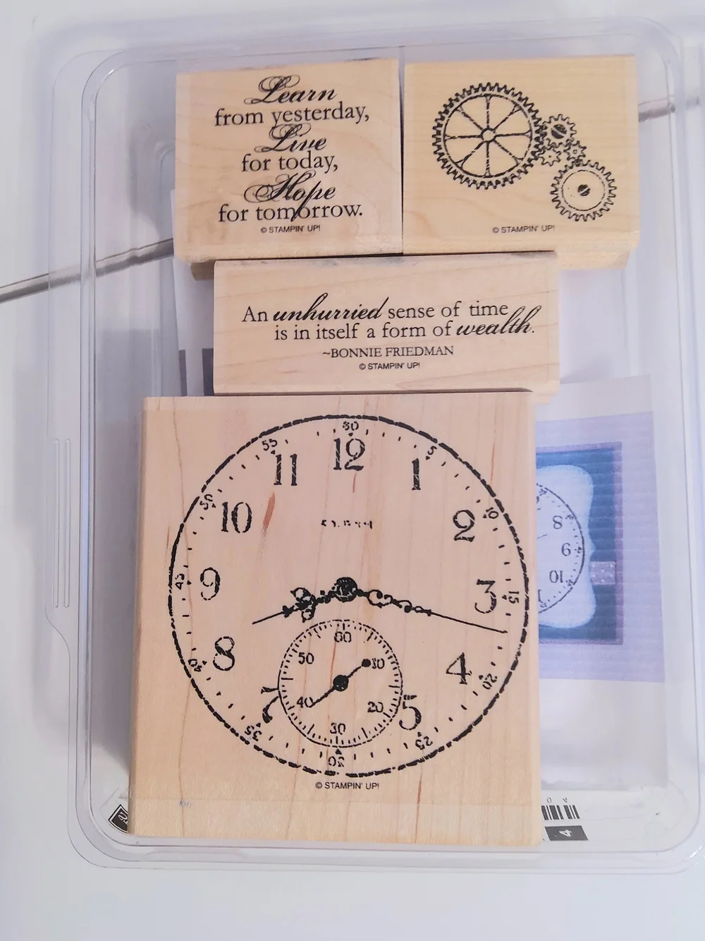 Stampin' Up! Wood-Mount Sense Of Time Stamp Set 4